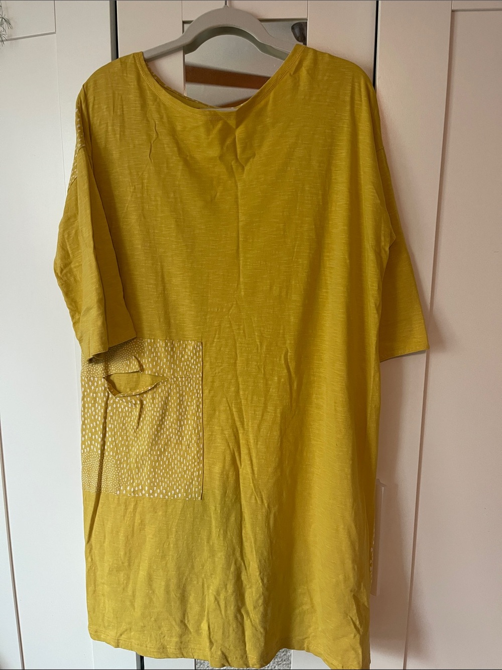 Gudrun Sjoden Women's Short-Sleeve Dress Tee in Mustard Yellow